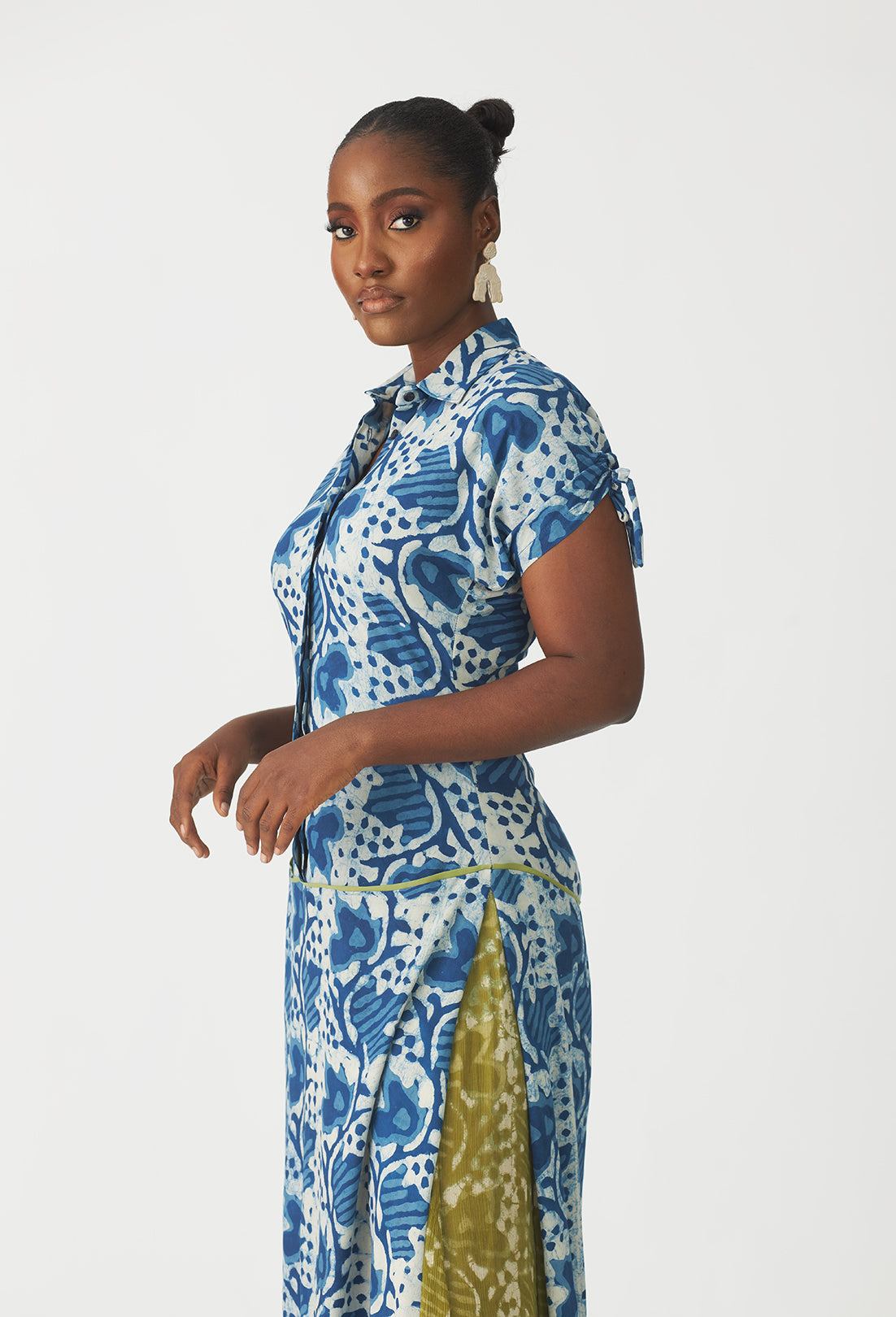 Oriri Abstract Indigo shirt dress