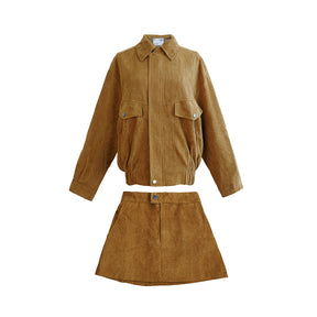 REMI SUEDE JACKET AND SKORT SET