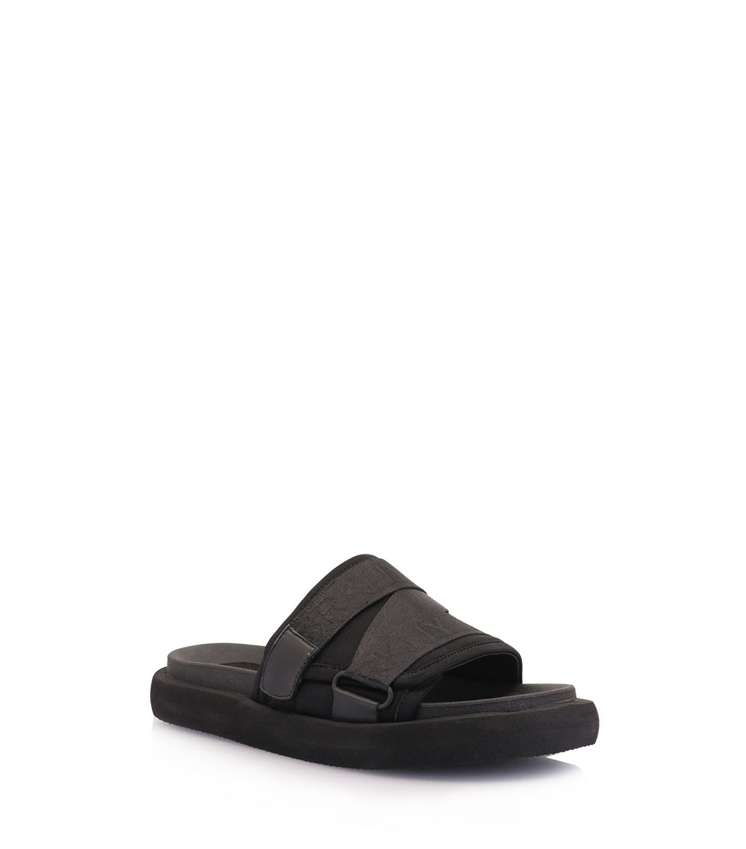 Sporty Eco-Friendly Black Slides Alu