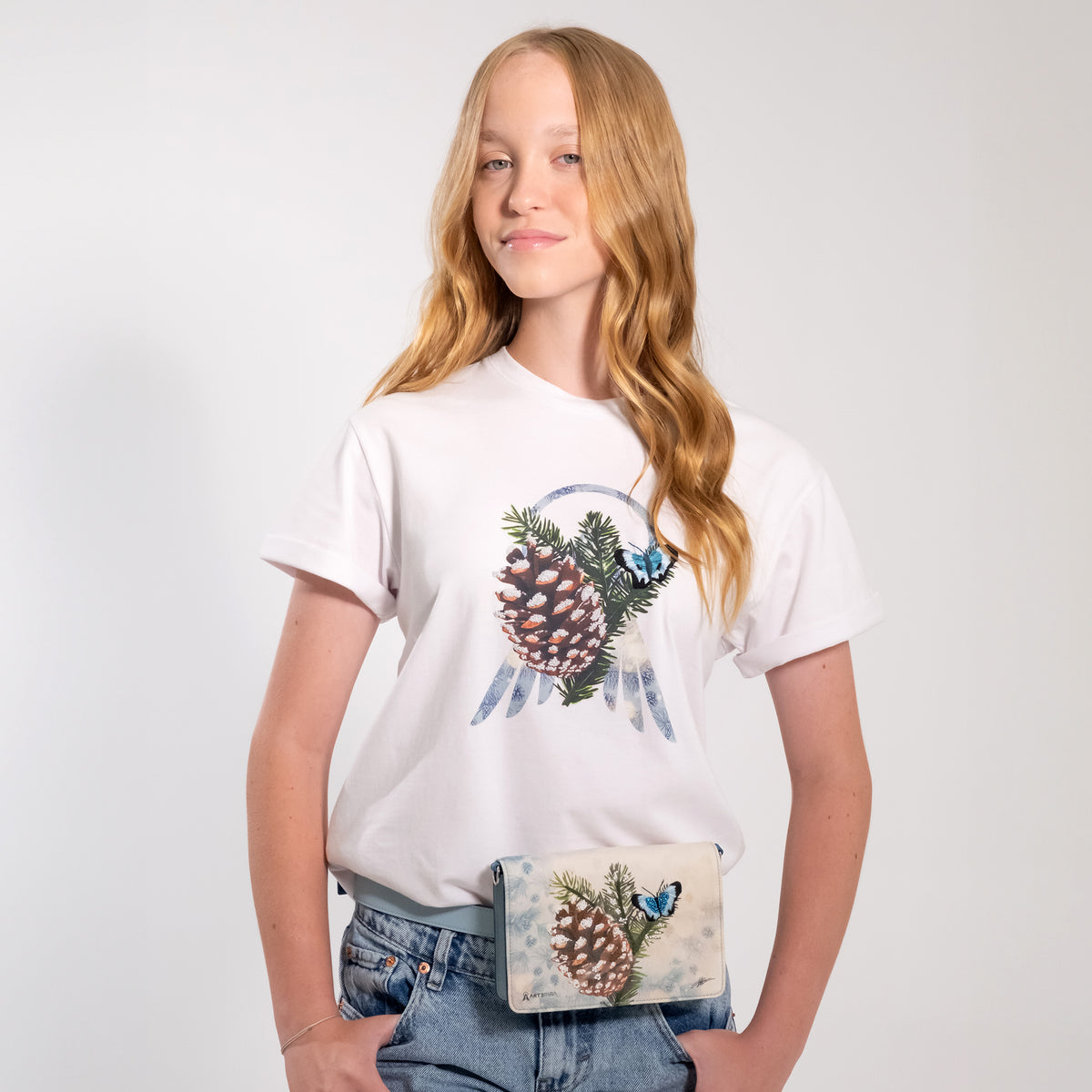 Winter Hand-Embroidered Organic Cotton T-Shirt