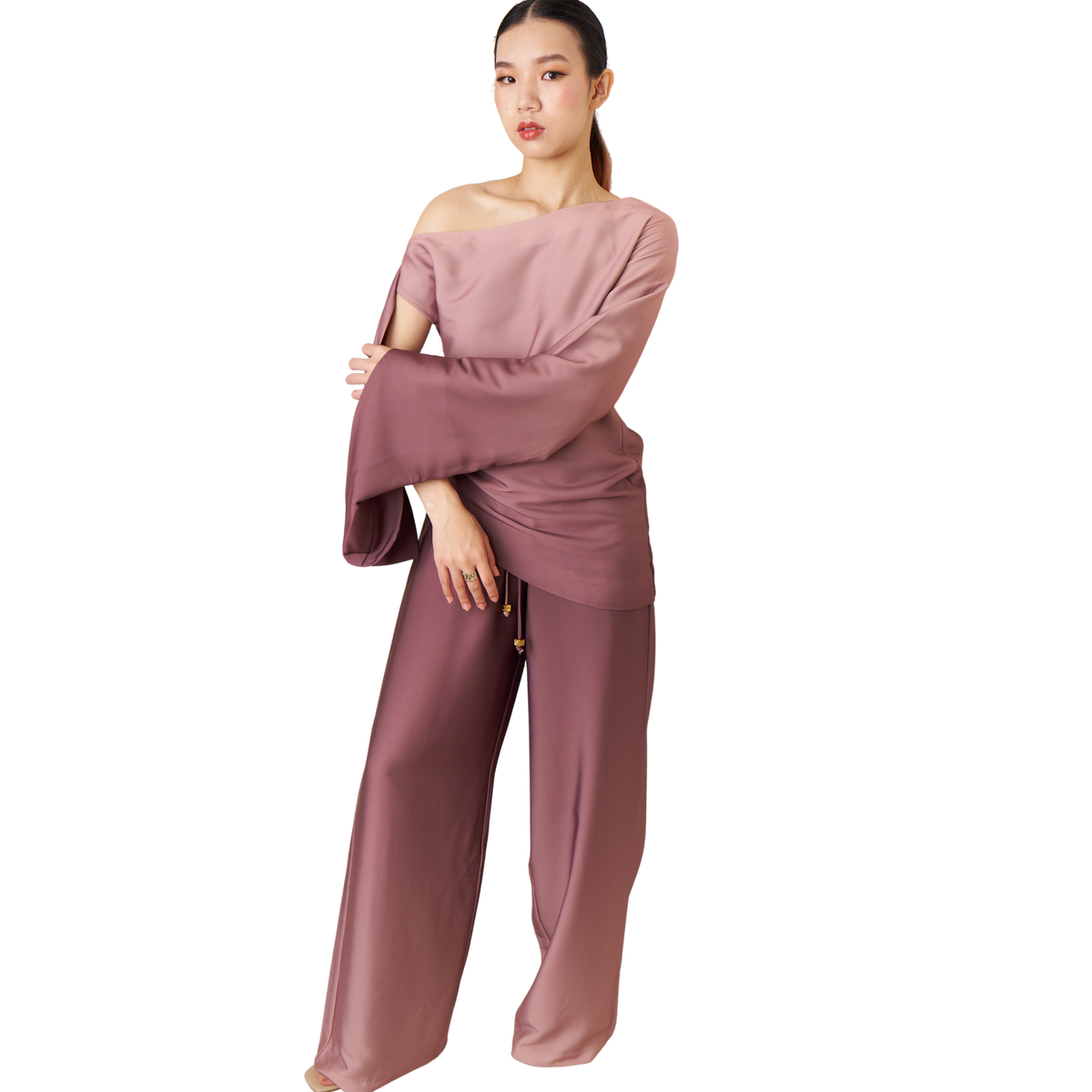 Asymmetric Tie Sleeve Top