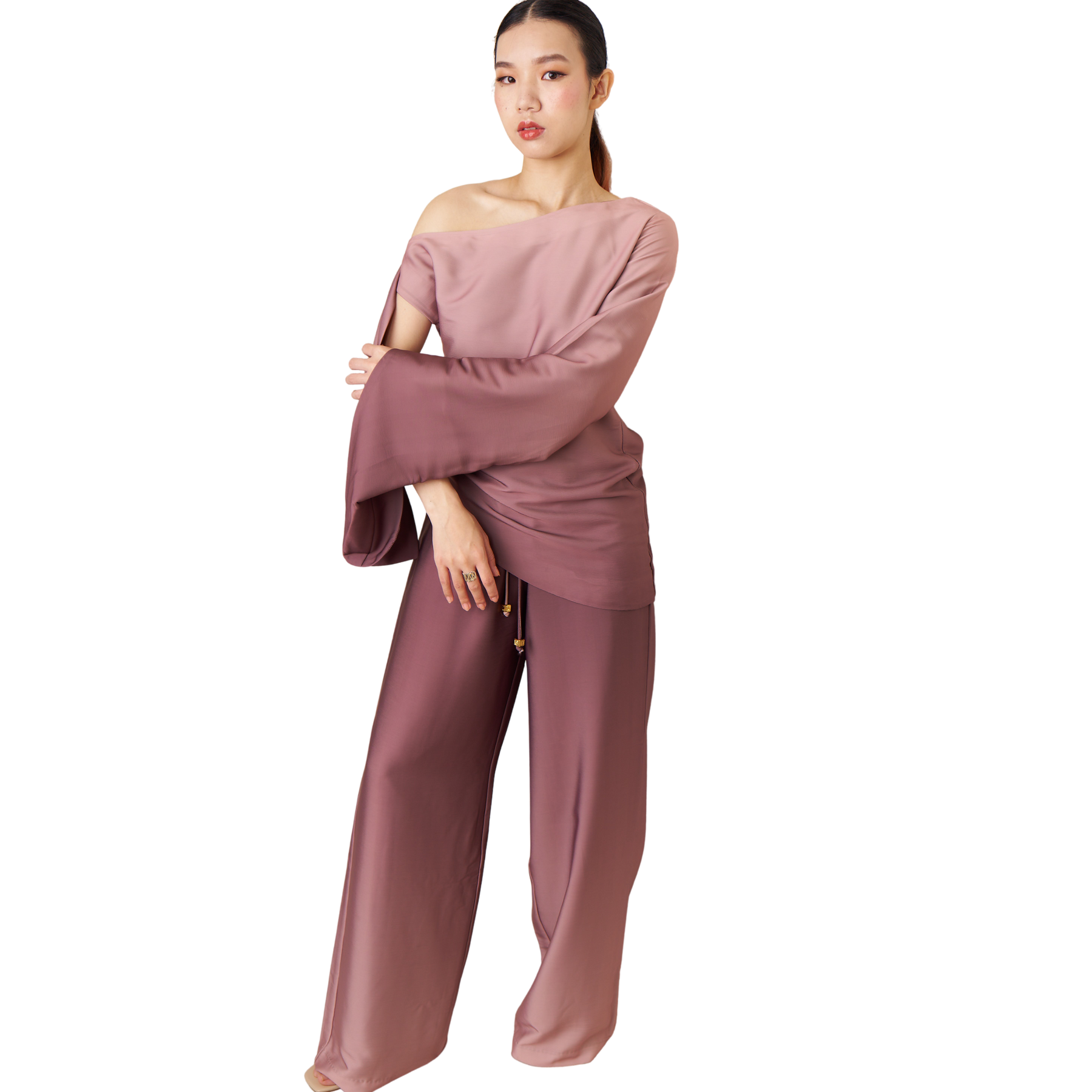 Asymmetric Tie Sleeve Top