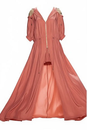 Hooded Silk Anorak Duster