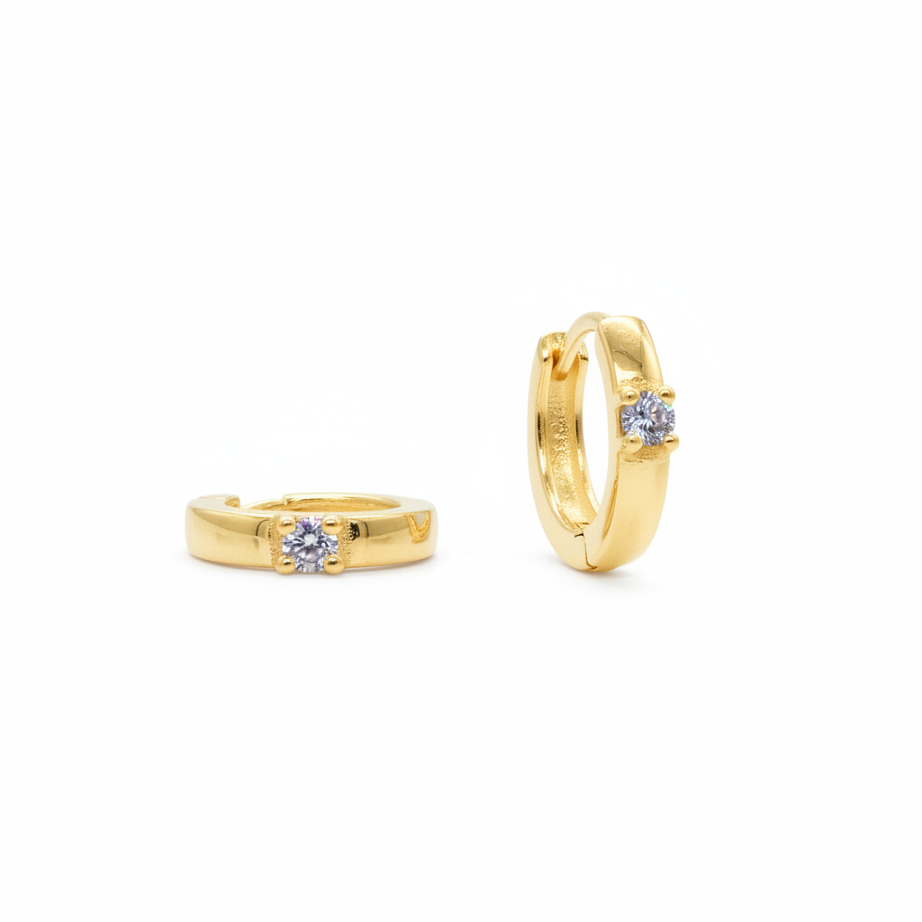 Clicker Mini Hoops – Moissanite Precision Hinged Earrings