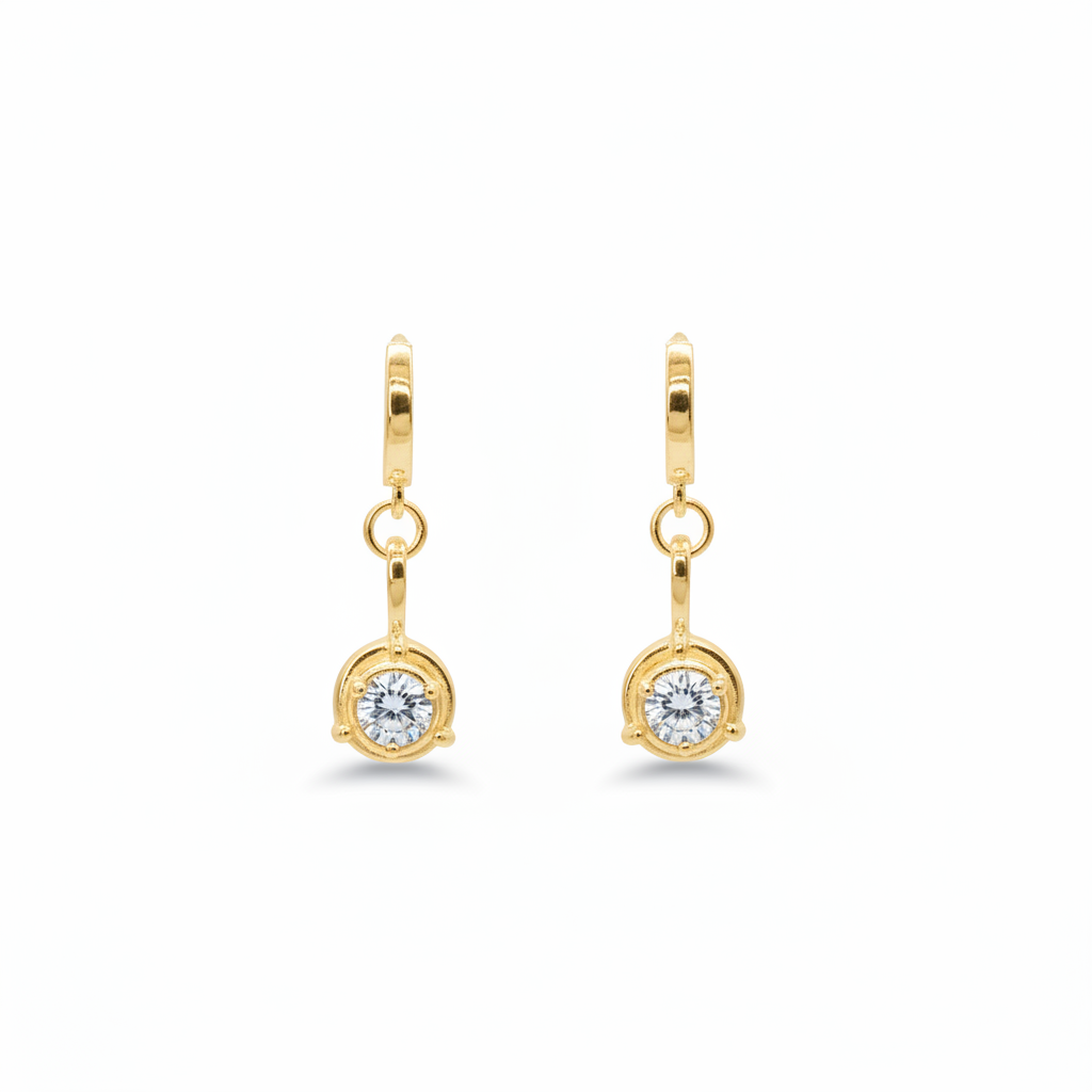 Stardust Moissanite Dangle Earrings