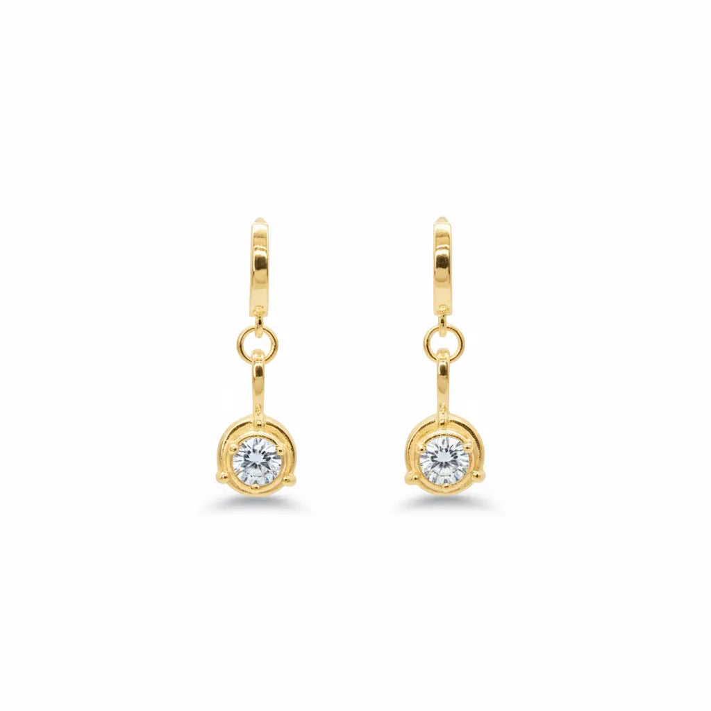 Stardust Moissanite Dangle Earrings
