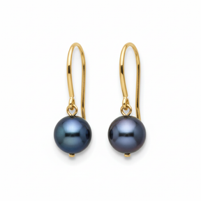 Gold Single Black Pearl Earrings