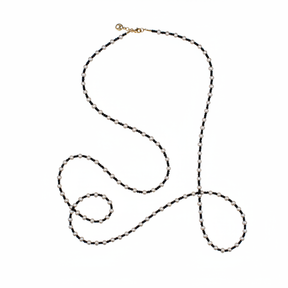 White Pearl and Black Spinel Beaded Necklace