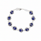 Caged Lapis Lazuli Gemstone Bracelet in Silver
