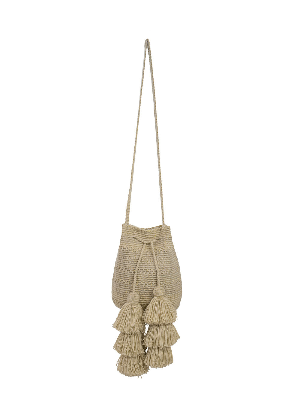 Medium Sand Wayuu Handcrafted Mochila