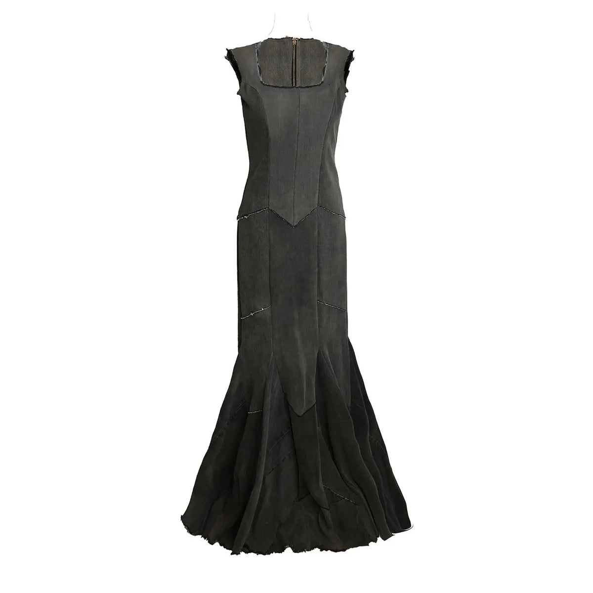 Diana Dress-Distressed Black Mermaid Gown