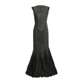 Diana Dress-Distressed Black Mermaid Gown