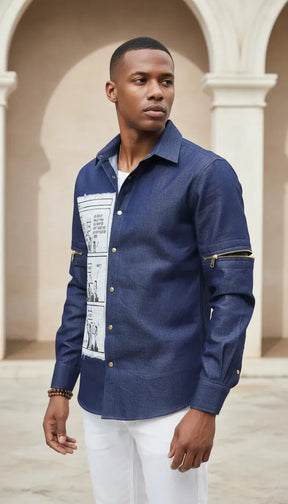 THE CONCORD NEWSPAPER DENIM SHIRT