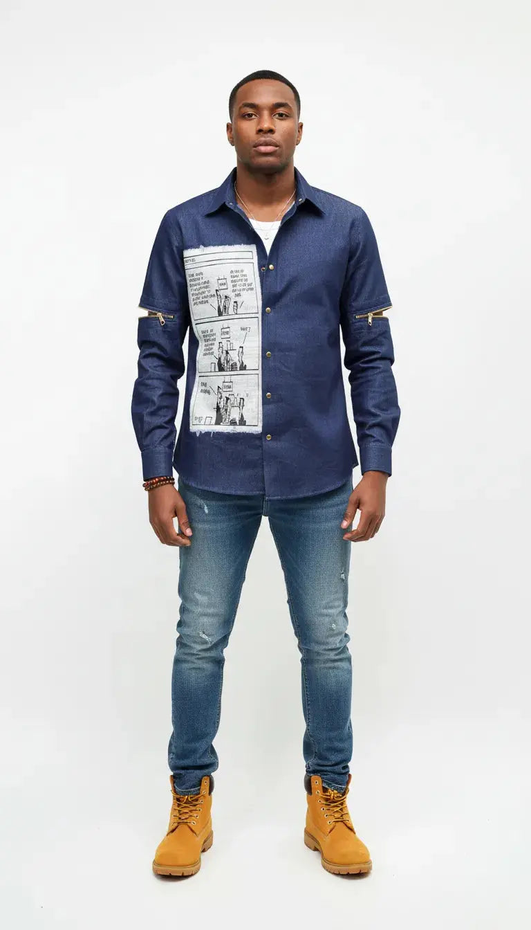 THE CONCORD NEWSPAPER DENIM SHIRT
