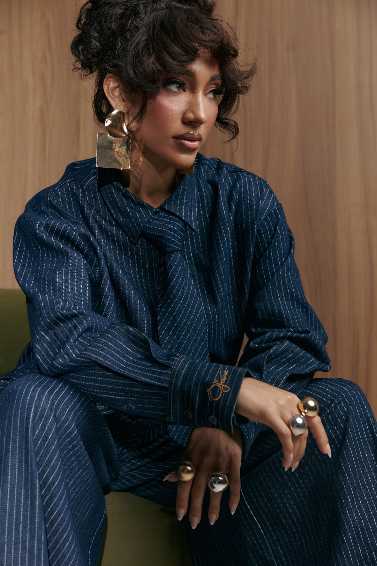 Denim Pinstripe MIKA Necktie