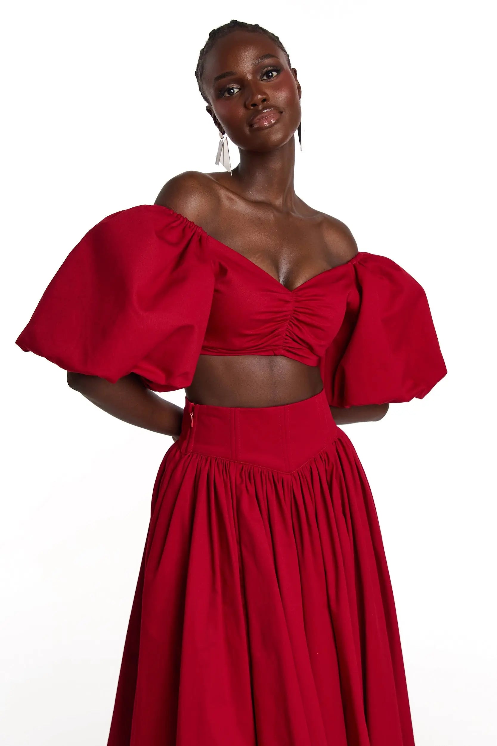 SKYE Puffy Sleeve Crop Top