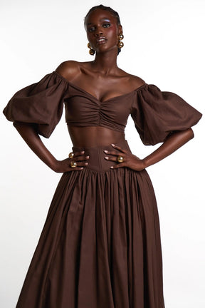 SKYE Puffy Sleeve Crop Top