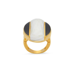 Saraswati Mother of Pearl Boundaries Ring