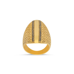 18k Gold Vermeil Eclipse Flower Onyx Ring
