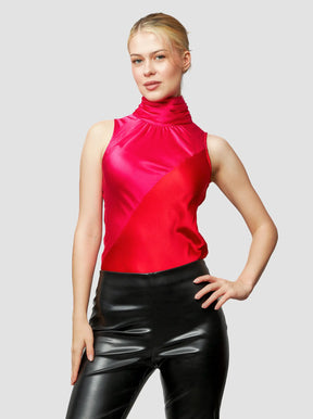 Yera Silk Color Block Top