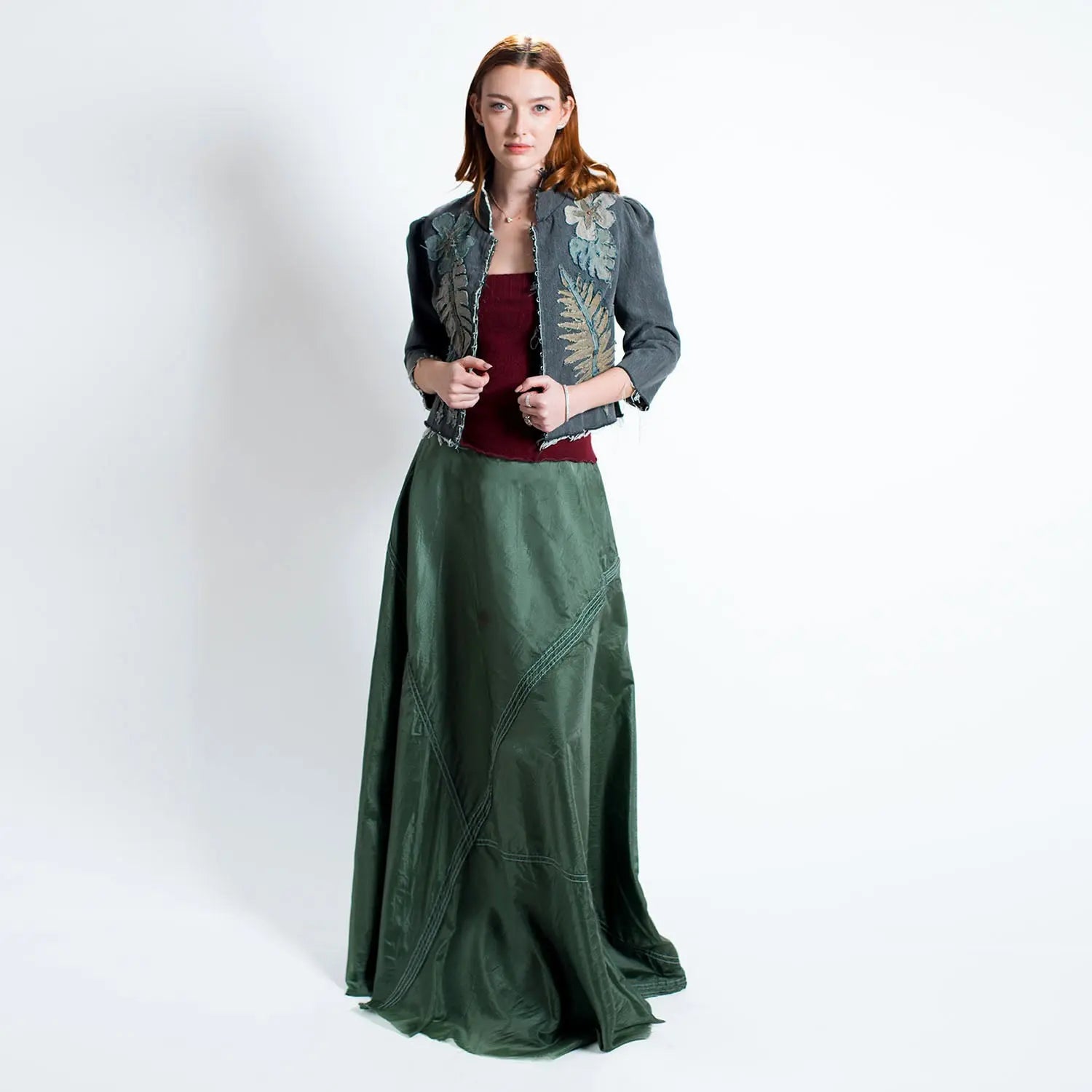 Amy Maxi Parachute Skirt-Olive