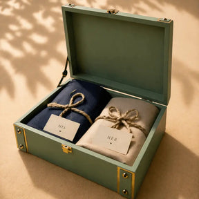 Sage Green Heritage His & Her Pashmina Blend Stole Gift Box