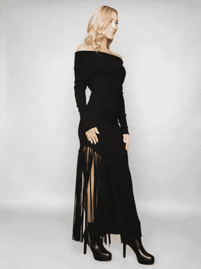 Peris Off-Shoulder Cashmere Maxi Dress