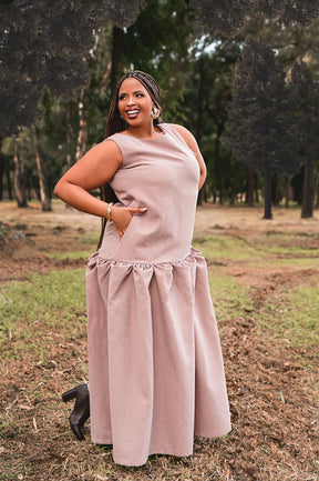 Makena Sculpted Maxi Dress - Blush