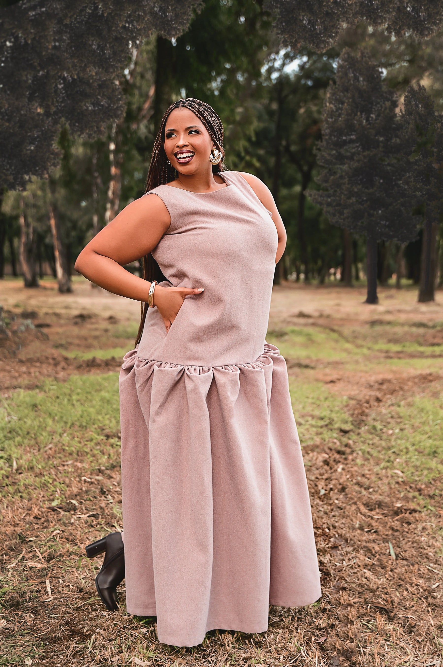 Makena Sculpted Maxi Dress - Blush