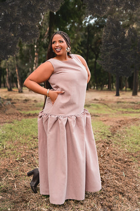 Makena Sculpted Maxi Dress - Blush