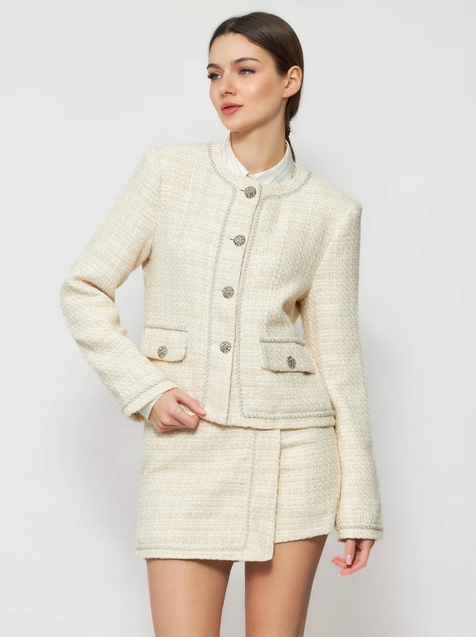 Pogonia Tweed Bouclé Crop Jacket