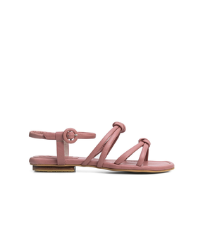 Palma Pink Knotted Leather Flats