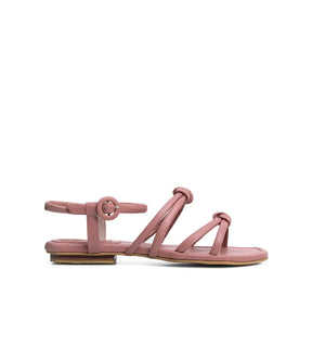 Palma Pink Knotted Leather Flats