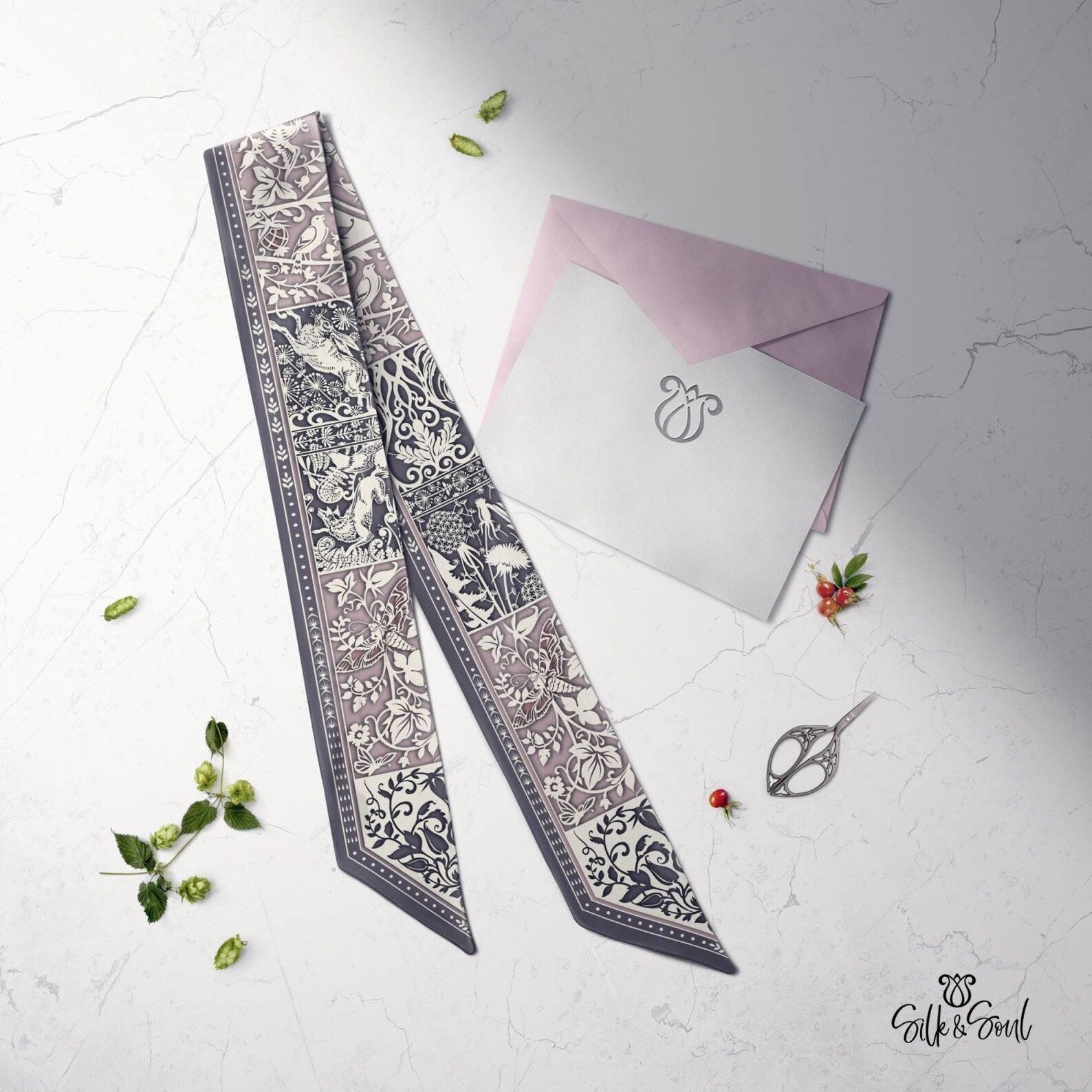 Tree of Life Silk Twill Scarf