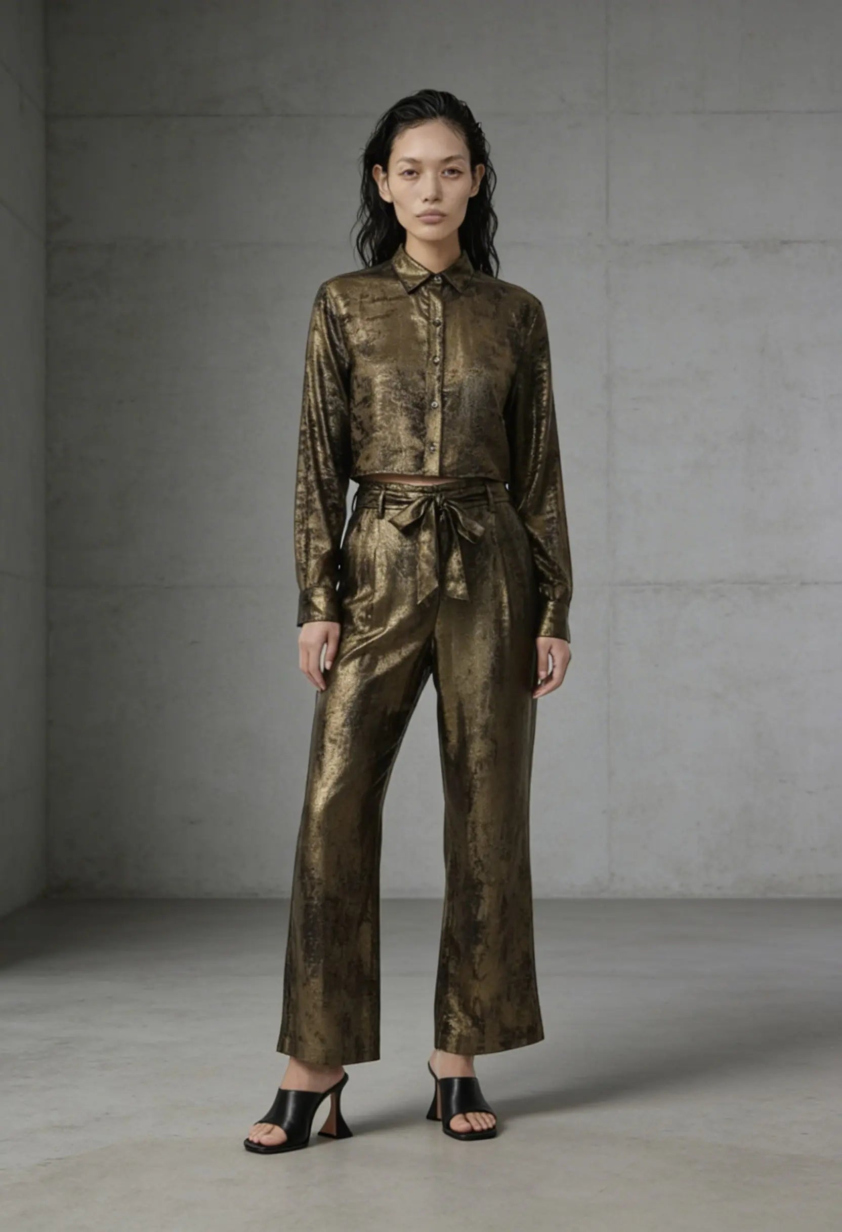 Burnt Gold High Waisted Pant