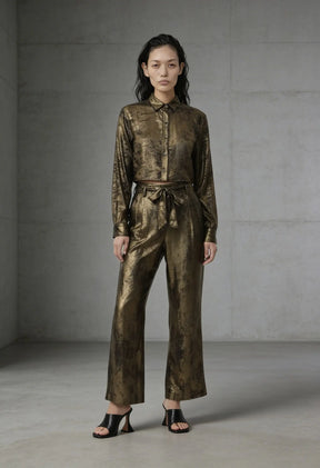 Burnt Gold High Waisted Pant