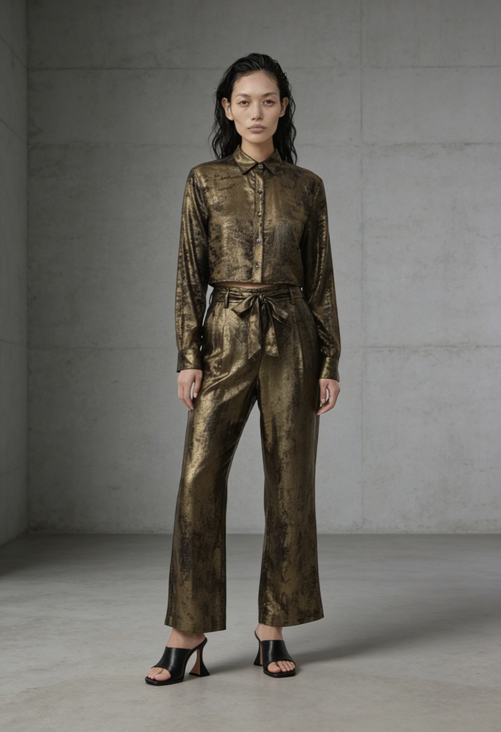 Burnt Gold High Waisted Pant