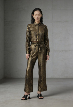 Burnt Gold High Waisted Pant