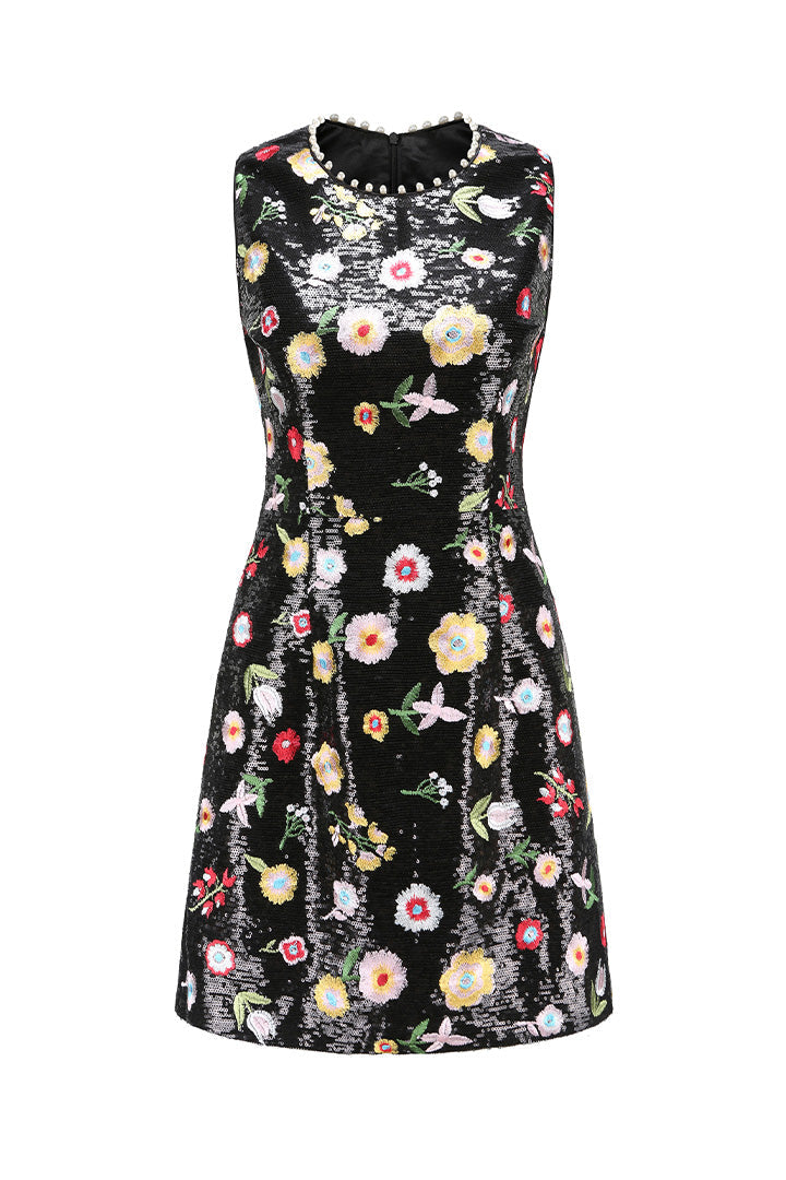 Derling Embroidered Dress Noir