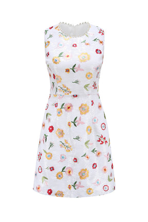 Derling Embroidered Dress White