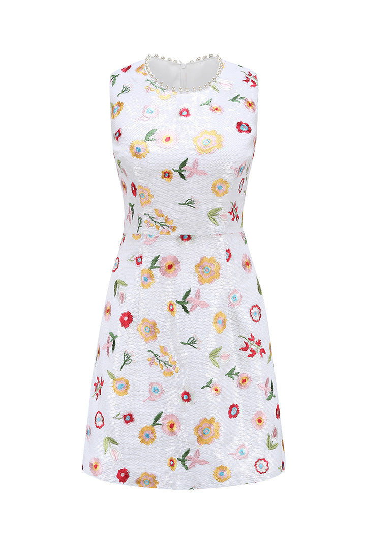 Derling Embroidered Dress White