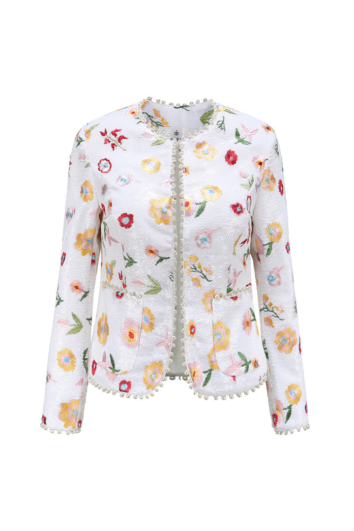 Derling Embroidered Jacket Blanche
