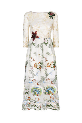 Qiaochu Embroidered Peacock Dress