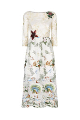 Qiaochu Embroidered Peacock Dress