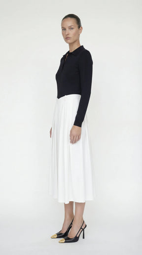 Sonia Polo Midi Dress With Pleated Skirt