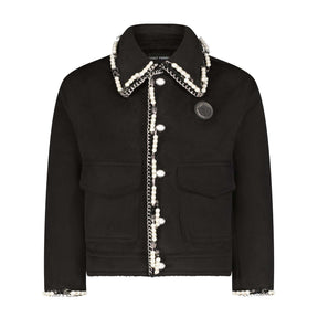 Stud And Pearls Embellished Jacket