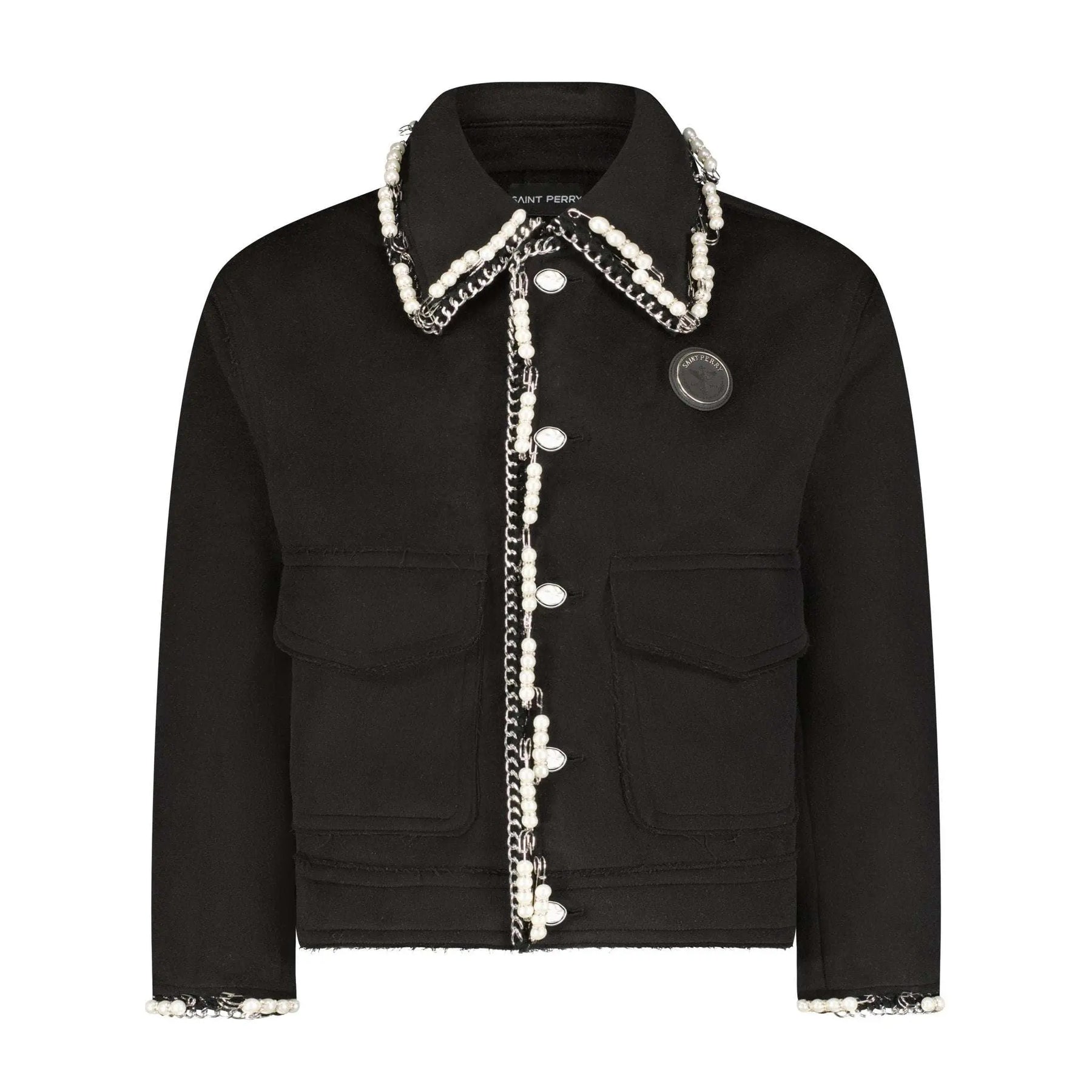 Stud And Pearls Embellished Jacket