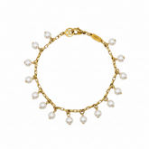 White Pearl Charm Bracelet
