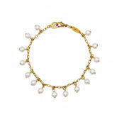 White Pearl Charm Bracelet