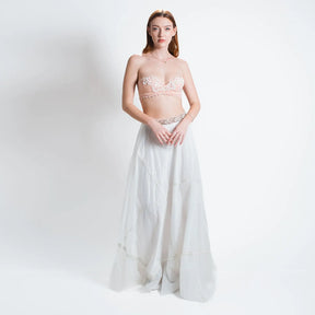 Amelia Maxi Parachute Skirt-White